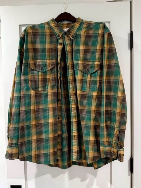 Filson Other - Filson Genuine Garment Men’s XL Green Gold Brown Plaid Flannel Button Down Shirt